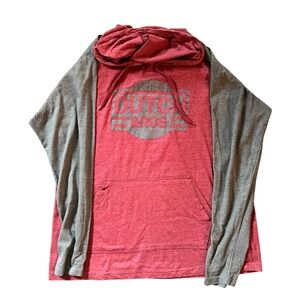 Dutch Bros tshirt Hoodie in Red and Gray